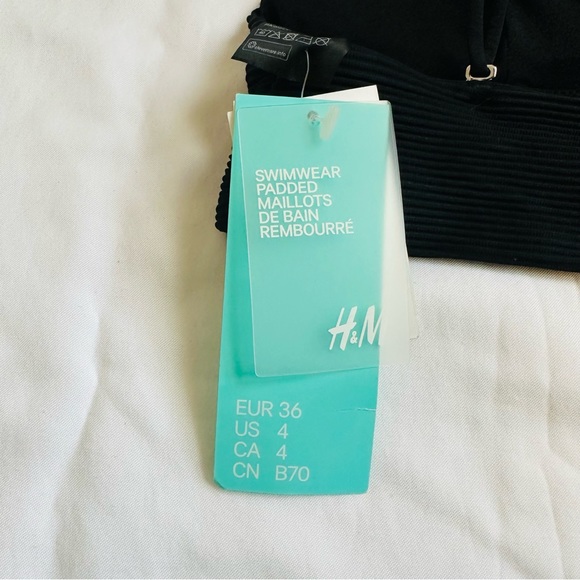 ★ NWT H&M Ribbed Bikini Set - Black ★ - Picture 6 of 17